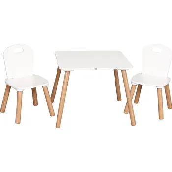 Dětský pokoj FreeOn Dřevěný stolek s židlemi Athena 40437 bílý