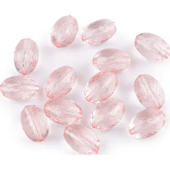 Korálek Plastové korálky ploškované olivy 10x15 mm Varianta: 1 pudrová, Balení: 10 g