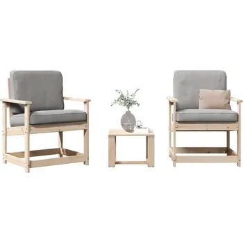 3dílná zahradní sedací souprava masivní borovice Hnědá832630