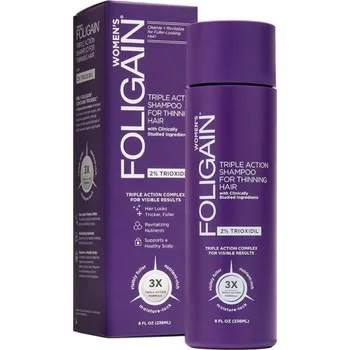 Přípravek proti padání vlasů Foligain Triple Action šampon ženy 236 ml Šampon pro ženy proti padání vlasů s 2% trioxidilem