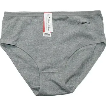 Dámské oblečení Dámské kalhotky 100% bavlna do pasu žebrované M401A šedá 598-11