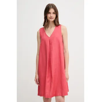 Dámské šaty Lněné šaty United Colors of Benetton červená barva, mini, 4AGHDV0AX 33X, vel. XS