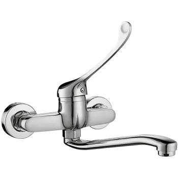 Vodovodní baterie Kuchinox MADERA nástěnná dřezová baterie s medicínskou pákou chrom