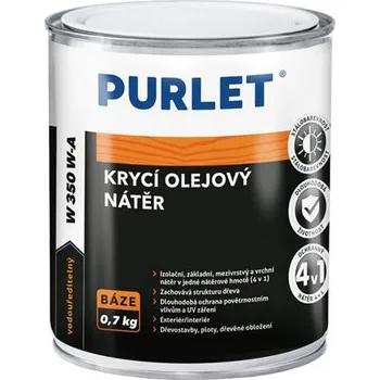 barva a nátěr na dřevo PURLET W 350 C, BÁZE, Krycí olejový nátěr (0,7kg/bal)