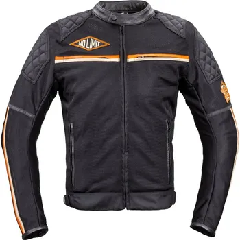 Moto bunda W-TEC Letní moto bunda 2Stripe černo-béžovo-oranžová - XL