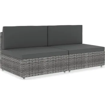 Zahradní pohovka Dílčí pohovka 2místná polyratan šedá Šedá49523