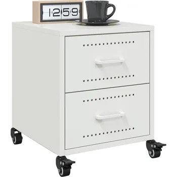 Noční stolek Noční stolky 2 ks bílé 36 x 39 x 43,5 cm ocel Bílá846637