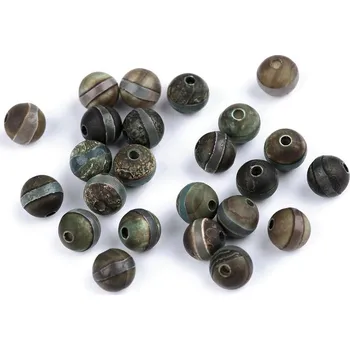 Korálek Tibetský achát pruhovaný, minerální korálky Ø8 mm Varianta: 1 tibetský achát pruhovaný, Balení: 15 ks