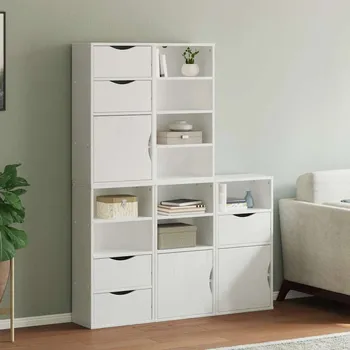 přebalovací pult a komoda Boční skříňky 5 ks "ODDA" Bílá 40x24x79 cm Borovicový masiv Bílá3365367