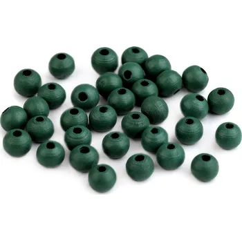 Korálek Dřevěné korálky Ø8 mm Varianta: 46 zelená khaki tmavá, Balení: 20 g