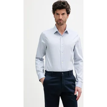 Pánská košile Košile Calvin Klein pánská, modrá barva, slim, s klasickým límcem, LV019EU011 05X, vel. 39