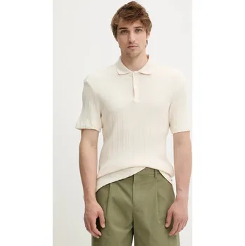 Bavlněné polo tričko Samsoe Samsoe SAKEVIN M25200034 béžová 01X, vel. L