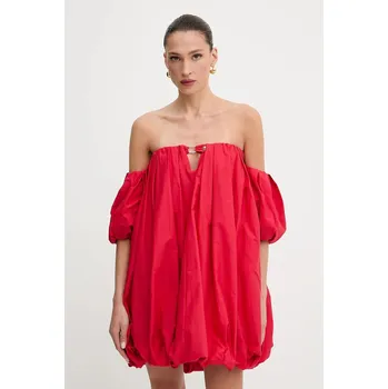 Dámské šaty Bavlněné šaty Pinko červená barva, mini, oversize, 105211 A2LD 105211.A2LD 33X, vel. M