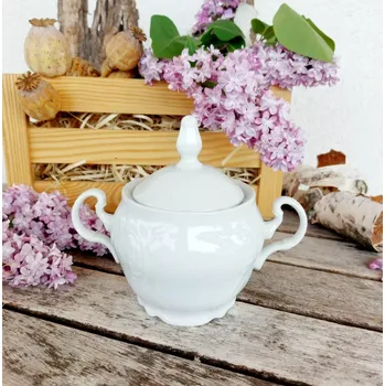 Konvice na čaj BERNADOTTE cukřenka 220 ml, bílá, Thun 1794 (Porcelánová cukřenka 2. jakost)