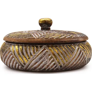 Dóza na potraviny Nádoba na drobnosti zlatá a přírodní