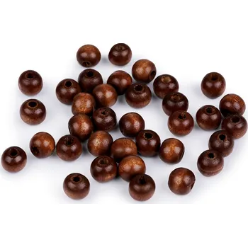 Korálek Dřevěné korálky Ø10 mm Varianta: 22 hnědá koňak, Balení: 20 g