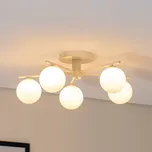 Jupiter Stropní svítidlo Prato, krémová barva, sklo, 5 světelných zdrojů - Stínítko - Ø 14 cm, výška 14 cm; stříška - Ø 19,5 cm, výška 3 cm krémová, bílá 5 x 10 W LED - Doprava zdarma