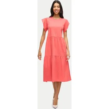 Dámské šaty Vila Každodenní šaty Summer 14087542 Korálová Loose Fit S