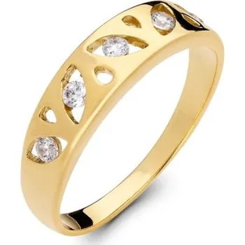 Prsten Couple, Originální prsten Avrila, žluté zlato se zirkony, vel. 57, prům. 18.1 mm, 585-35-1-0205.0Z00.0.57.001