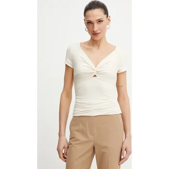 Tričko Guess CHARLOTTE béžová barva, W5GP15 KACM2 W5GP15.KACM2 02X, vel. L