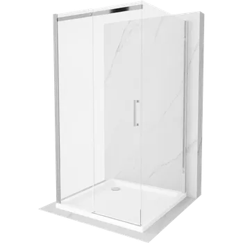 Mexen Omega-3S sprchový kout 3-stěnný, posuvný 100x100 cm, transparentní, chrom + tác Flat - 825-100-100-01-00-3s-4010 Sprchové kouty s vaničkou
