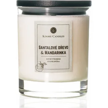 Svíčka KimmyCandles.cz Sójová svíčka Santalové dřevo & Mandarinka 220g