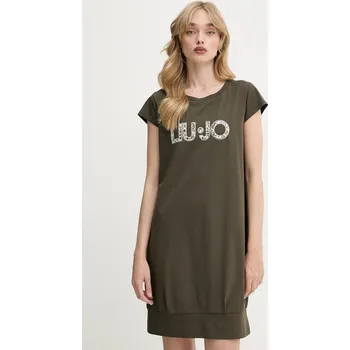 Dámské šaty Šaty Liu Jo zelená barva, mini, VA5194.JS003 87X, vel. S