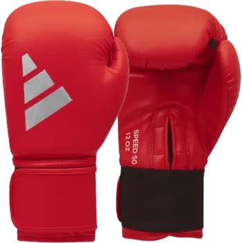 Boxerské rukavice Boxerské rukavice Adidas Speed 50 - červeno/stříbrné - ADISBG5040800 Velikosti: 10 oz