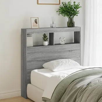 Čelo postele s úložným prostorem a LED šedé sonoma 100x17x102cm Šedá839187