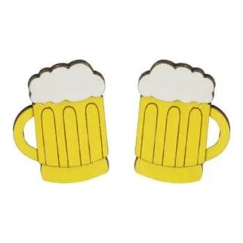 Náušnice Dřevěné náušnice Beer Earrings s možností výměny či vrácení do 30 dnů - EW52