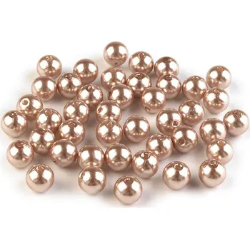 Korálek Plastové voskové korálky / perly Glance Ø8 mm Varianta: F35 béžová tmavá, Balení: 20 g