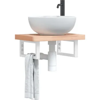 Úložný box Policové držáky na umyvadlo 2 ks bílé obdélníkové ocel Bílá 4007262