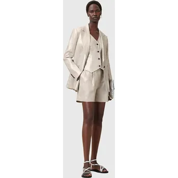 Dámské oblečení Lněné kraťasy AllSaints AVERIE W069QC stříbrná SLV, vel. 34