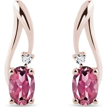 Náušnice Náušnice z růžového zlata s turmalínem a diamanty KLENOTA