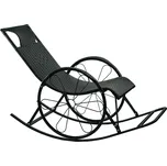 Houpací křeslo ROKIN umělý ratan a kov, barva černá