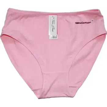 Dámské kalhotky 100% bavlna do pasu žebrované M401A růžové