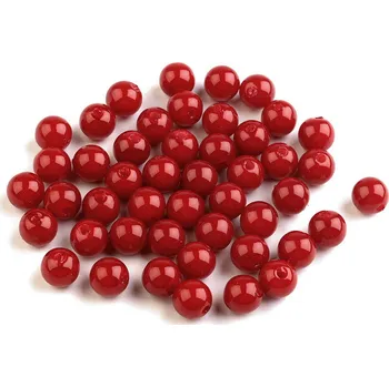Korálek Plastové voskové korálky / perly Glance Ø8 mm Varianta: F40 červená jahoda, Balení: 20 g