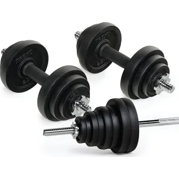 XTREXO Sada činek s činkou kg 50kg ČERNÁ