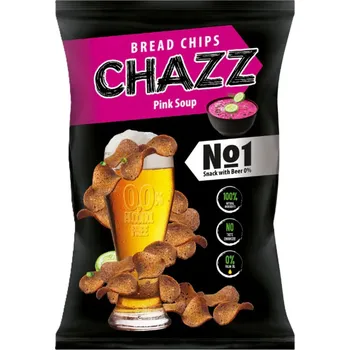 Čokoláda CHAZZ Chlebové chipsy s příchutí Pink Soup 100 g
