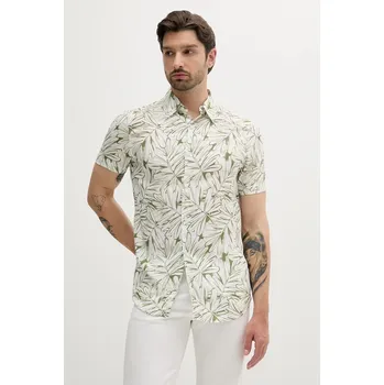 Pánská košile Košile Guess RAYON pánská, zelená barva, slim, s klasickým límcem, M5GH75 WD4Z2 M5GH75.WD4Z2 70X, vel. S