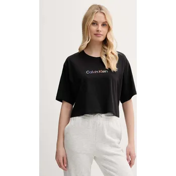 Dámské tričko Bavlněné lounge tričko Calvin Klein Underwear dámské, černá barva, LV00QS7470 99X, vel. M