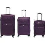 ORLACS 871 Cestovní kufry – fialové barvě | 360° kola | Textilní materiál Velikost: Sada (3ks)