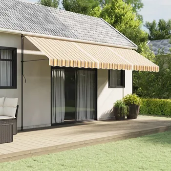 Markýza Náhradní plachta na markýzu vícebarevné pruhy 5 x 3 m Vícebarevný367740