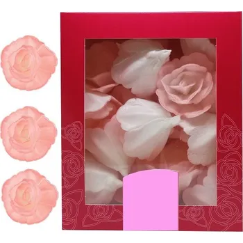 Jedlá dekorace na dort Dekorace oplatková - Růže malá 30 mm, sv.růžová 35 ks