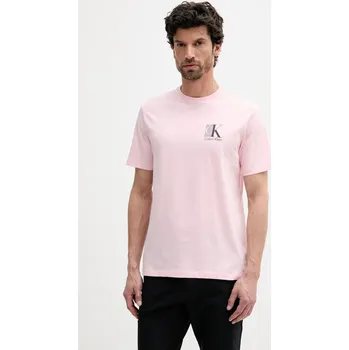 Pánské tričko Bavlněné tričko Calvin Klein LV04RC853G růžová 03X, vel. M