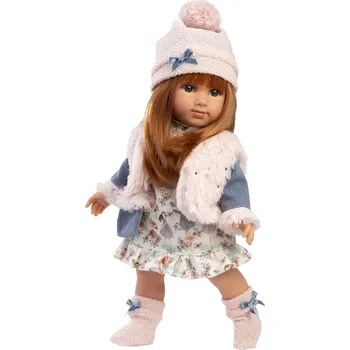 Realistická panenka s měkkým látkovým tělem 35 cm Llorens NICOLE