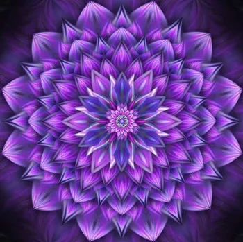 Diamantové malování Diamantové malování/Homfun - Mandala fialová vrstvená