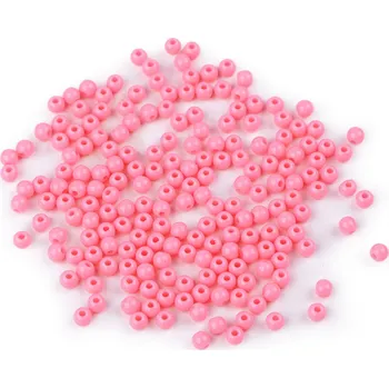Korálek Plastové korálky Color Ø4 mm Varianta: 3 růžová, Balení: 20 g