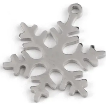 Přívěsek Přívěsek / mezidíl z nerezové oceli vločka, strom života, čtyřlístek, list Varianta: 1 platina vločka, Balení: 1 ks