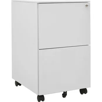 Kartotéka Mobilní kartotéka světle šedá 39 x 45 x 67 cm ocel Šedá335975